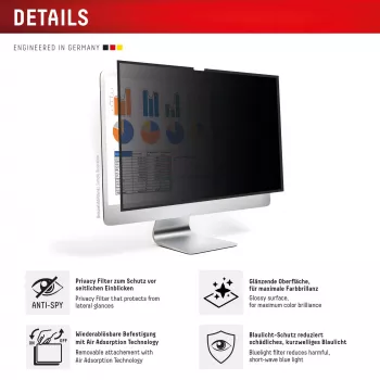 Displex PRIVACY SAFE abnehmbarer 2-Wege-Sichtschutzfilter für iMac 24 Zoll M1 (2021)/ M3 (2023)/ M4 (2024)