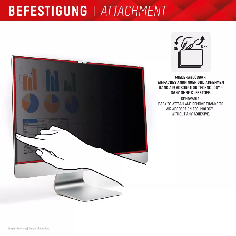 Displex PRIVACY SAFE abnehmbarer 2-Wege-Sichtschutzfilter für iMac 24 Zoll M1 (2021)/ M3 (2023)/ M4 (2024)