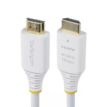 StarTech.com 1,8m Premium zertifiziertes High Speed HDMI Kabel, 4K 60Hz/1440p 144Hz, HDR10/HDCP 2.2/ARC, 18Gbps, UHD HDMI 2.0 Kabel für TV/Monitor/Anzeige, TPE Mantel, Weiß