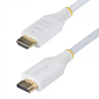 StarTech.com 1,8m Premium zertifiziertes High Speed HDMI Kabel, 4K 60Hz/1440p 144Hz, HDR10/HDCP 2.2/ARC, 18Gbps, UHD HDMI 2.0 Kabel für TV/Monitor/Anzeige, TPE Mantel, Weiß