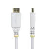 StarTech.com 1,8m Premium zertifiziertes High Speed HDMI Kabel, 4K 60Hz/1440p 144Hz, HDR10/HDCP 2.2/ARC, 18Gbps, UHD HDMI 2.0 Kabel für TV/Monitor/Anzeige, TPE Mantel, Weiß