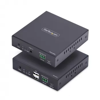 StarTech.com HDMI KVM Extender über IP-Netzwerk, 4K 60Hz, treiberlos, HDMI und USB über Ethernet/CAT6, AVoIP, Sender- und Empfänger-Kit, inklusive Montagesets