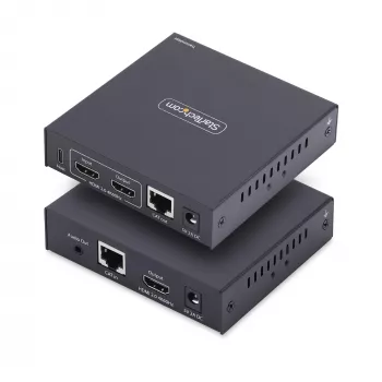 StarTech.com HDMI KVM Extender über IP-Netzwerk, 4K 60Hz, treiberlos, HDMI und USB über Ethernet/CAT6, AVoIP, Sender- und Empfänger-Kit, inklusive Montagesets