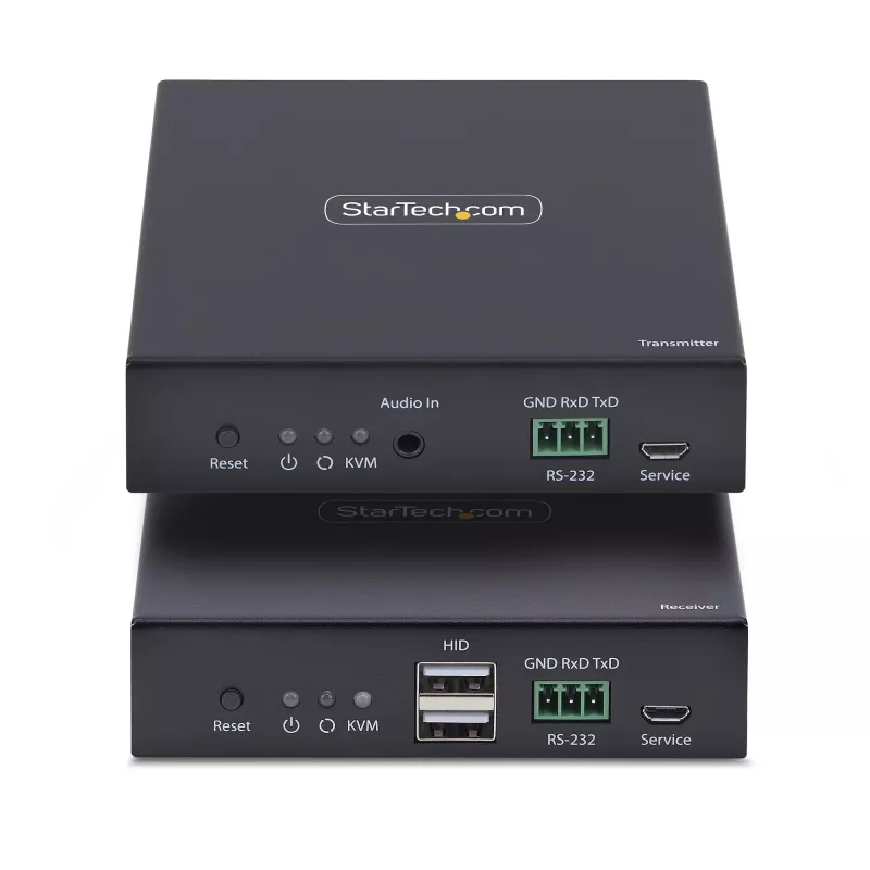 StarTech.com HDMI KVM Extender über IP-Netzwerk, 4K 60Hz, treiberlos, HDMI und USB über Ethernet/CAT6, AVoIP, Sender- und Empfänger-Kit, inklusive Montagesets