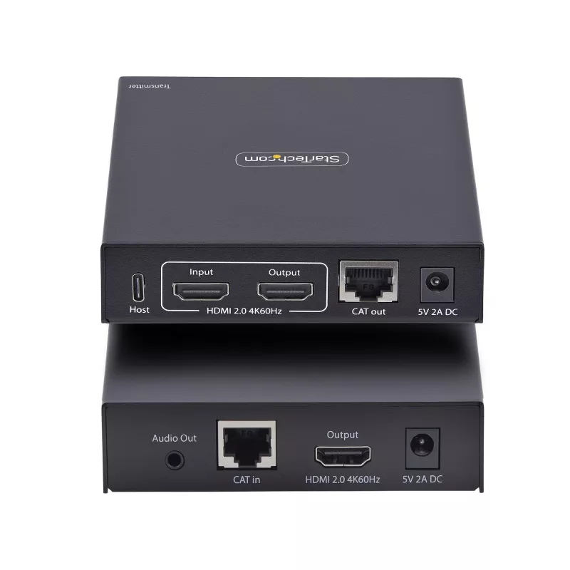 StarTech.com HDMI KVM Extender über IP-Netzwerk, 4K 60Hz, treiberlos, HDMI und USB über Ethernet/CAT6, AVoIP, Sender- und Empfänger-Kit, inklusive Montagesets