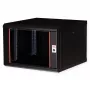 Wandmontiertes 19-Zoll-Rack-Gehäuse ROLINE Pro 7U 600x600 BxT, schwarz, Schlüsselschloss, IP20
