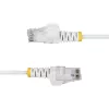 StarTech.com 1m weißes schlank CAT6 Ethernet-Kabel, rastnasenfrei, 100W PoE, UTP, LSZH, 28AWG reiner blanker Kupferdraht, schlank RJ45 Netzwerk-Patchkabel mit Zugentlastung, einzeln getestet