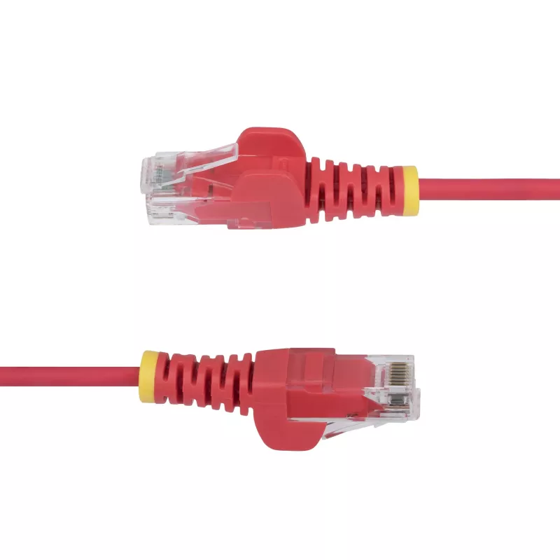 StarTech.com 2m Rot schlank CAT6 Ethernet-Kabel, rastnasenschutz, 100W PoE, UTP, LSZH, 28AWG reiner blanker Kupferdraht, schlank RJ45 Netzwerk-Patchkabel mit Zugentlastung, einzeln getestet