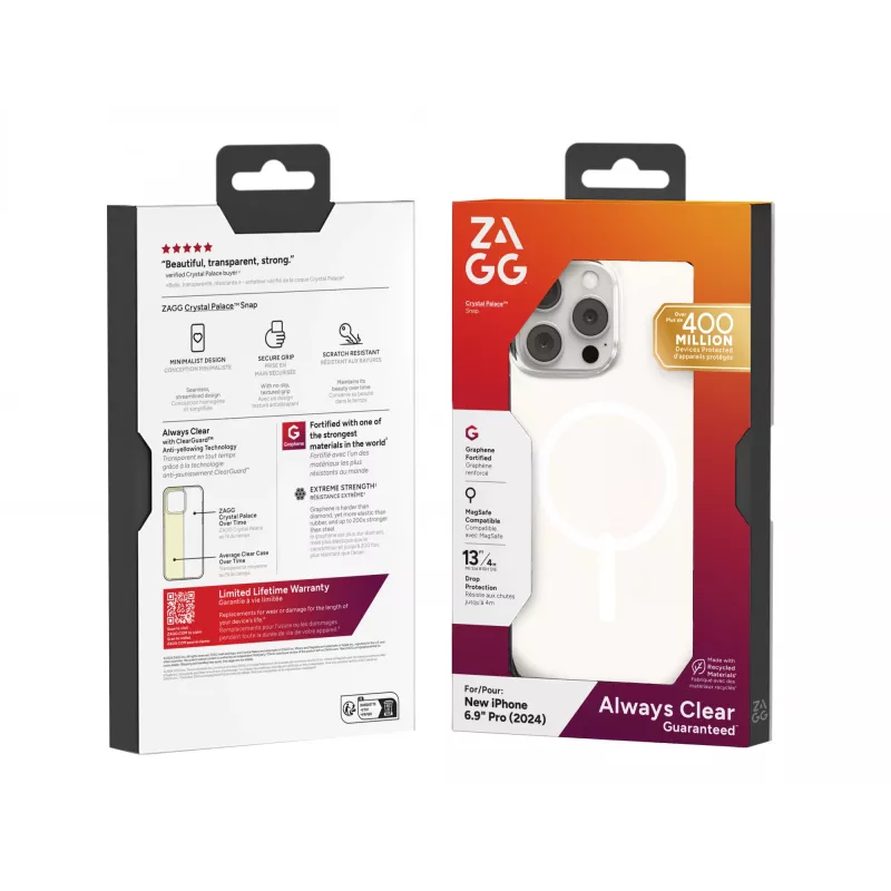 Cover ZAGG Crystal Palace Snap Apple iPhone 16 Pro Max Transparent