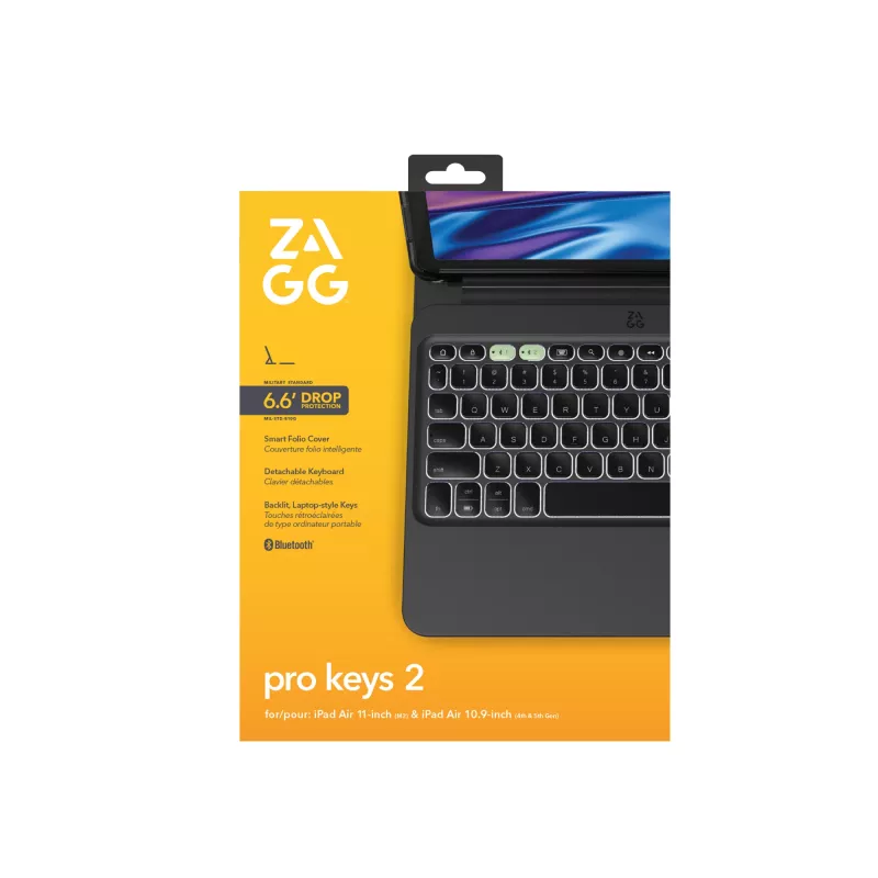 ZAGG Pro Keys 2 Bluetooth-Tastatur QWERTZ Deutsch Schwarz für iPad Air 11