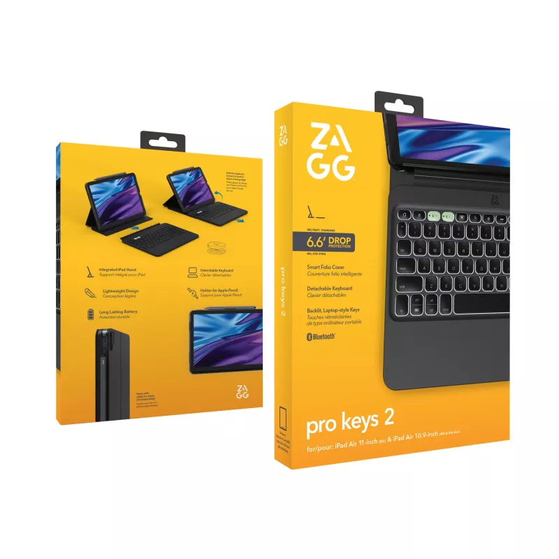 ZAGG Pro Keys 2 Bluetooth-Tastatur QWERTZ Deutsch Schwarz für iPad Air 11