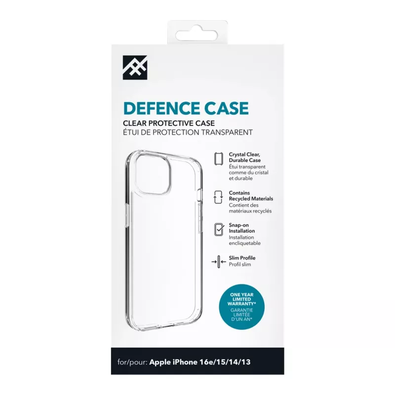 IFROGZ Defence Hülle iPhone 17e/16e/15/14/13 Clear, Cover, Apple, iPhone 17e/16e/15/14/13, 15,5 cm (6,1 Zoll), Transparent
