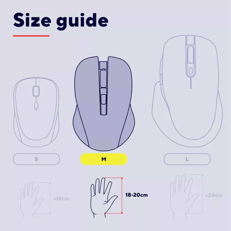 Trust 25673 Maus, Universal, Beidhändig, Bluetooth, 3200 DPI, 9 Tasten