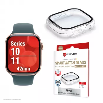 Full Body Protector e.v.i. DISPLEX Apple Series 10 42mm Transparent — Vollflächige Schutzfolie für Apple Watch Series 10 42mm