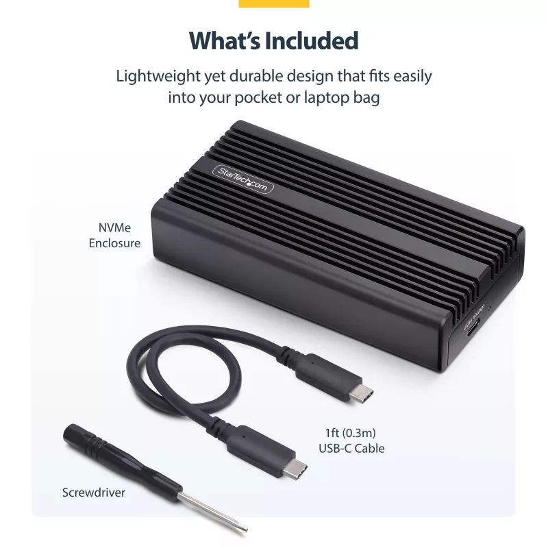 StarTech.com USB4 M.2 NVMe-Gehäuse, 40 Gbit/s, externes USB-C/Thunderbolt NVMe SSD-Gehäuse, Aluminium-Kühlkörpergehäuse, B+M/M-Key