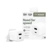 PanzerGlass empower™ by ® Turbo 35W Ladegerät inkl. USB-C + USB-A | UK-Stecker | Silberweiß