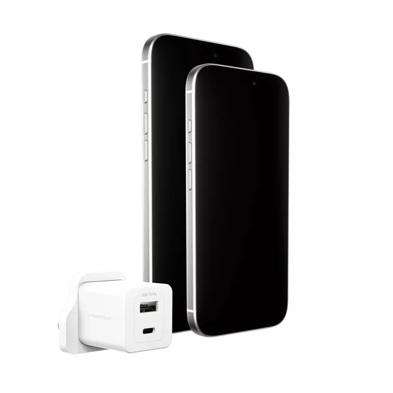 PanzerGlass empower™ by ® Turbo 35W Ladegerät inkl. USB-C + USB-A | UK-Stecker | Silberweiß