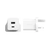 PanzerGlass empower™ by ® Turbo 35W Ladegerät inkl. USB-C + USB-A | UK-Stecker | Silberweiß