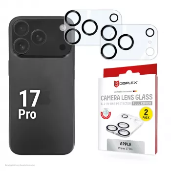 Displex Full Cover Kameralinsen-Glas iPhone 17 Pro, 10H, Vollständiger Kameraschutz, Quick Mount, 2er-Pack
