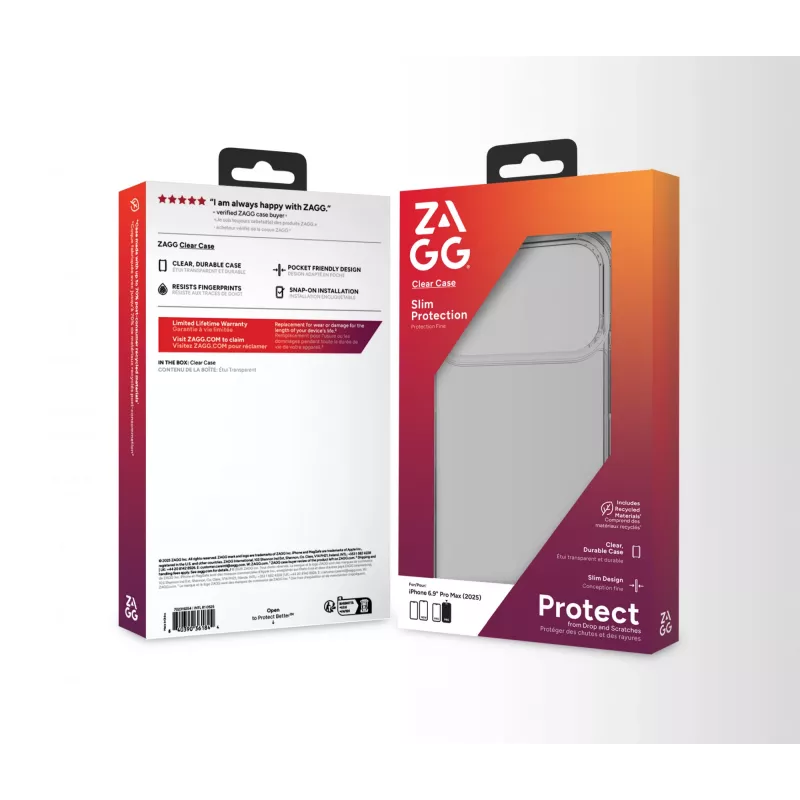 ZAGG Clear Case für Apple iPhone 17 Pro Max, Cover, Apple, iPhone 17 Pro Max, 17.5 cm (6.9 Zoll), Transparent