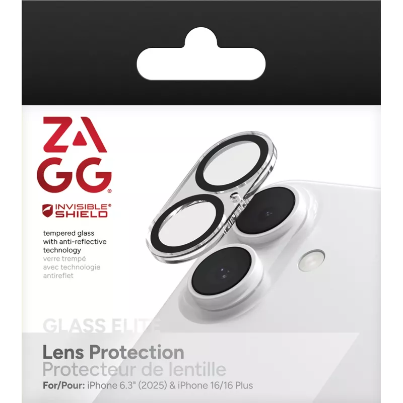 InvisibleShield Glass Elite Objektivschutz für Apple iPhone 17/16/16+ Schwarz