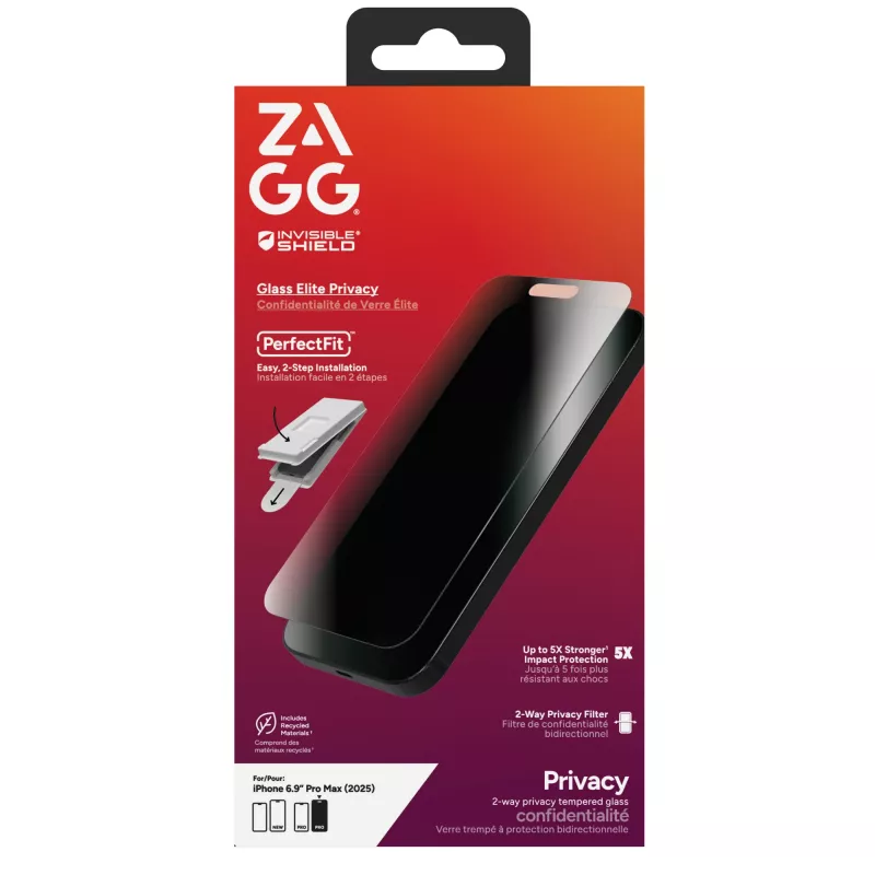 InvisibleShield Glass Elite Privacy-Blickschutzfolie für Apple iPhone 17 Pro Max
