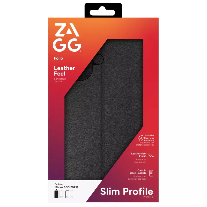 ZAGG Folio Case Für Apple iPhone 17 Schwarz, Folio, Apple, iPhone 17, 16 cm (6,3 Zoll), Schwarz