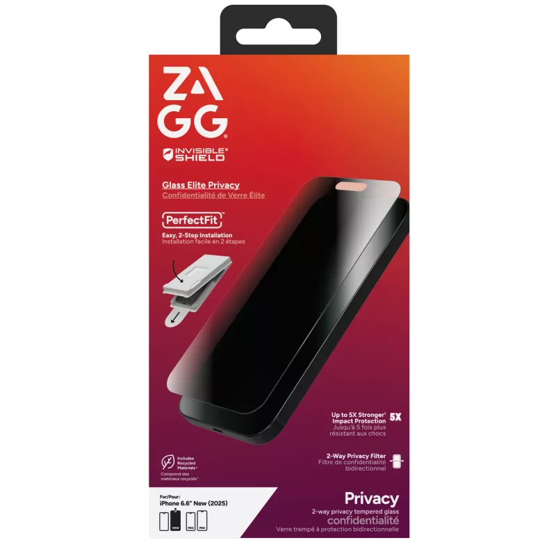 InvisibleShield Glass Elite Privacy Displayschutz für Apple iPhone 17 Air