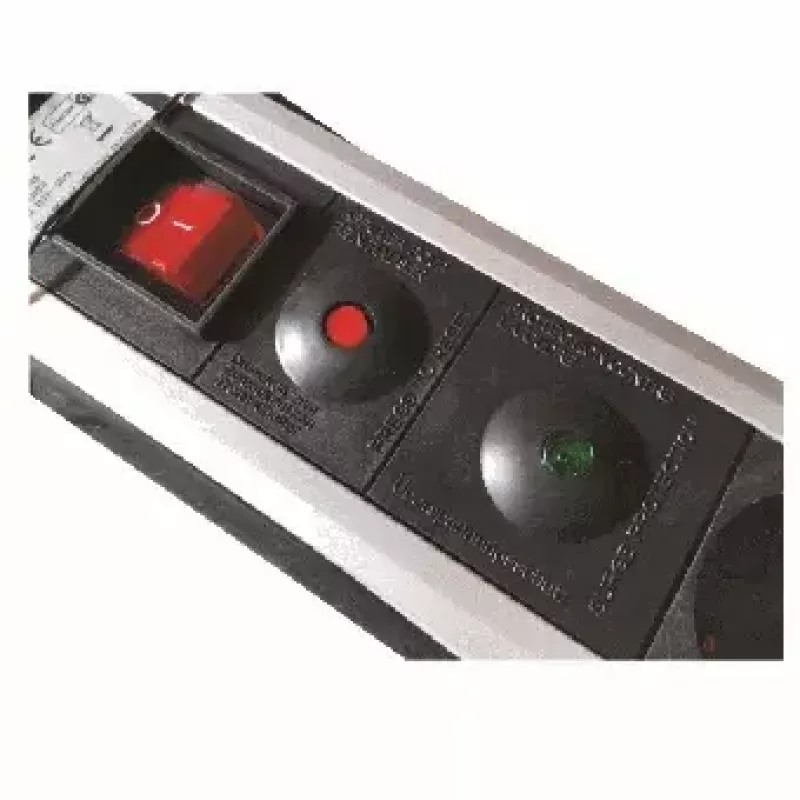 Power Extension M-Cab POW0001 2m 6 AC Outlets Indoor Schwarz Silver