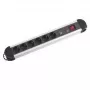Power Extension M-Cab POW0001 2m 6 AC Outlets Indoor Schwarz Silver