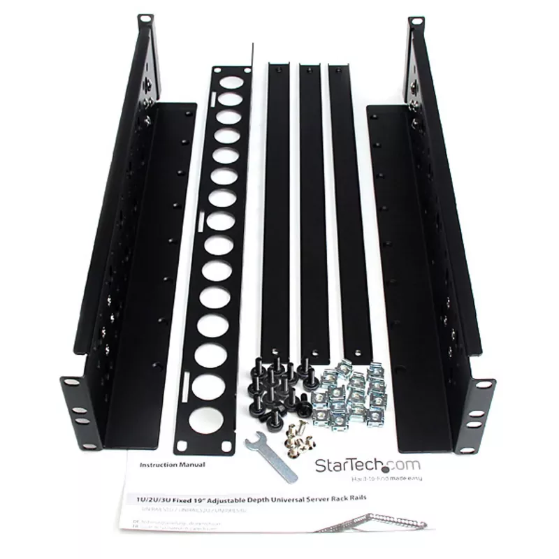 StarTech.com 2U Feste 19-Zoll Universal-Server-Rackschienen mit einstellbarer Tiefe