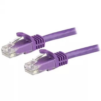 StarTech.com 15m CAT6 Ethernet-Kabel - Lila CAT 6 Gigabit Ethernet Draht -250MHz 100W PoE RJ45 UTP Netzwerk-/Patchkabel rastnasenfrei mit Zugentlastung einzeln getestet