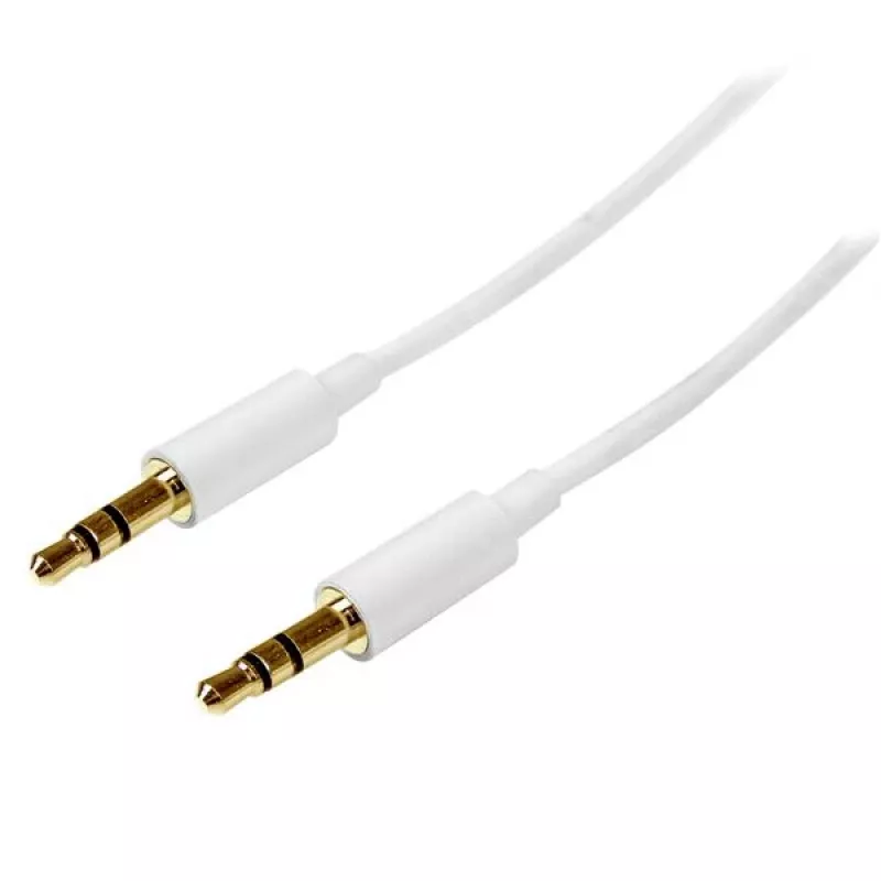 StarTech.com 2m Weiß schlank 3,5mm Stereo-Audiokabel - Stecker auf Stecker