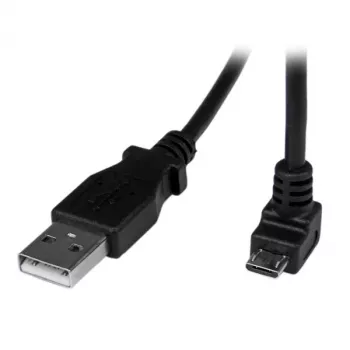 StarTech.com 2m Micro-USB-Kabel - A auf abgewinkelten Micro-B, 2 m, USB A, Micro-USB B, USB 2.0, 0,48 Gbit/s, Schwarz