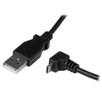 StarTech.com 2m Micro-USB-Kabel - A auf abgewinkelten Micro-B, 2 m, USB A, Micro-USB B, USB 2.0, 0,48 Gbit/s, Schwarz