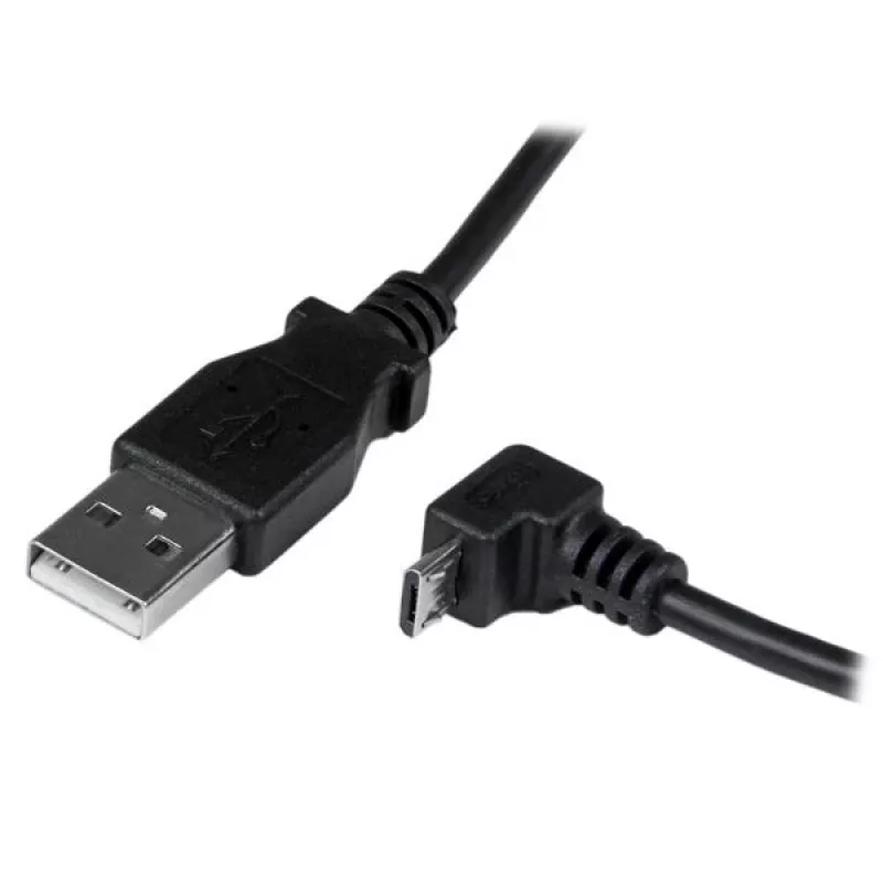 StarTech.com 2m Micro-USB-Kabel - A auf abgewinkelten Micro-B, 2 m, USB A, Micro-USB B, USB 2.0, 0,48 Gbit/s, Schwarz