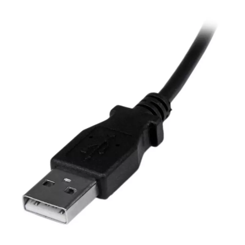 StarTech.com 2m Micro-USB-Kabel - A auf abgewinkelten Micro-B, 2 m, USB A, Micro-USB B, USB 2.0, 0,48 Gbit/s, Schwarz