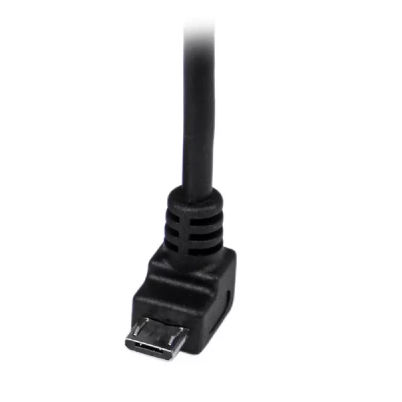 StarTech.com 2m Micro-USB-Kabel - A auf abgewinkelten Micro-B, 2 m, USB A, Micro-USB B, USB 2.0, 0,48 Gbit/s, Schwarz