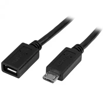 StarTech.com Micro-USB-Verlängerungskabel - M/F - 0,5 m (20 Zoll), 0,5 m, Micro-USB B, Micro-USB B, USB 2.0, 0,48 Gbit/s, Schwarz