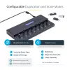 StarTech.com Standalone 1-zu-15 USB-Stick-Duplizierer und -Löscher, Multiples USB-Flash-Laufwerk-Kopierer, System- und Datei- sowie Gesamtlaufwerks-Kopie mit 1,5 GB/min, Einzel- und 3-fach-Löschung, LCD-Anzeige – TAA