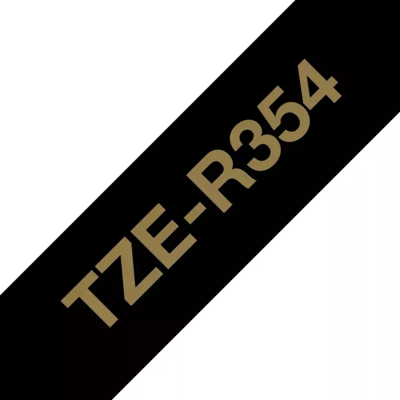 Brother TZE-R354 Beschriftungsetikett Gold auf Schwarz