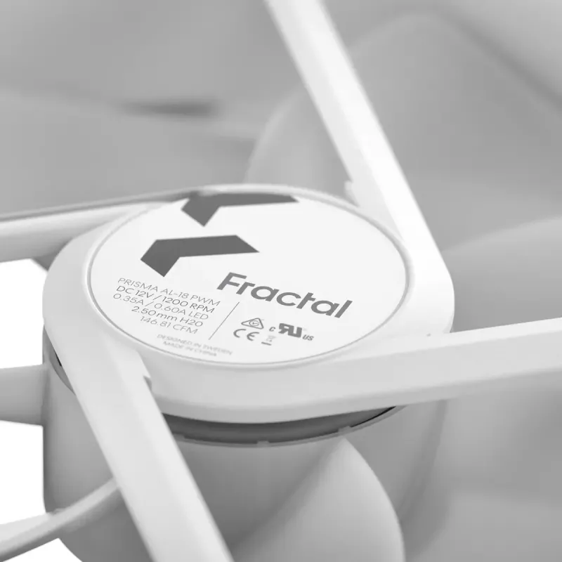 Fractal Design Prisma AL-18 ARGB PWM Gehäuselüfter, 180 mm, Weiß