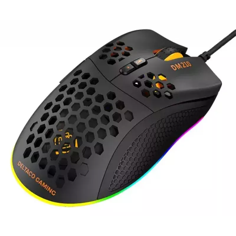 Gaming-Maus Deltaco DM210 Kabel Ultrathin RGB Schwarz