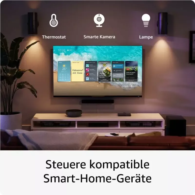 Smart-TV-Dongle Amazon 4K Ultra HD USB, Wi‑Fi 6 (802.11ax), 3840×2160, USB-Stromversorgung, schwarz