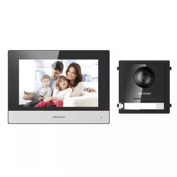 Video-Gegensprechanlage Hikvision DS-KIS602 2 MP 7 Zoll Schwarz Grau