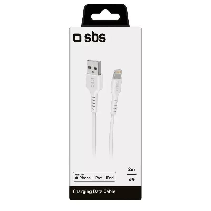 Lightning-Kabel SBS TECABLEUSBIP5289W 2m Weiß USB A