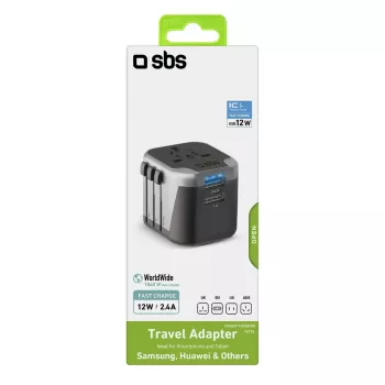 Netzteil für Mobilgeräte SBS Mobile TEADAPT2USBUNI — schwarz/silber, USB-Adapter