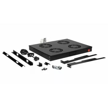 Equip Kühlventilatoren 19', 1U, 4 Lüfter, RAL9005 Schwarz