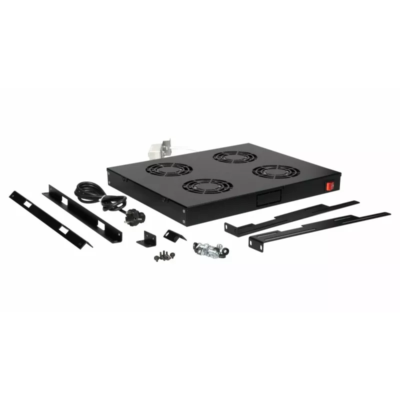 Equip Kühlventilatoren 19', 1U, 4 Lüfter, RAL9005 Schwarz