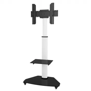 Techly Bodenständer mit Ablagewagen TV LCD/LED/Plasma 37-70 Zoll Weiß